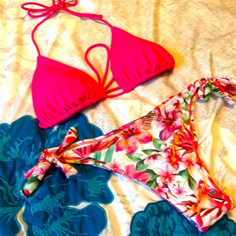 No Boundaries String Bikini Top Unbranded Floral Bott Gem