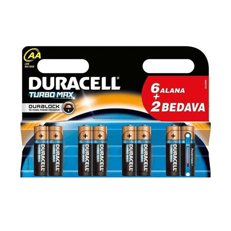 Duracell Turbo Max Alkalin AA 8'li Kalem Pil Modelleri ve Fiyatları