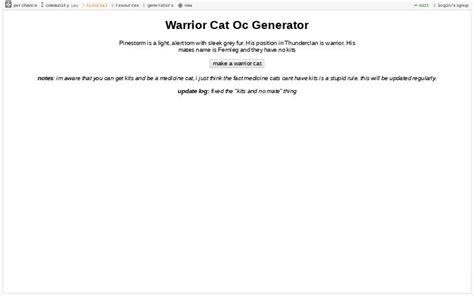 Warrior Cat Oc Generator