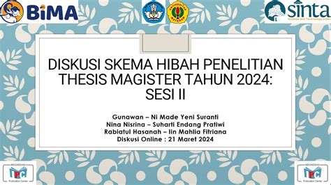 Diskusi Skema Hibah Penelitian Thesis Magister Sesi Ii Edukasi