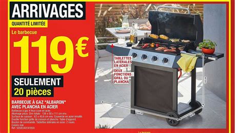 Promo Barbecue Gaz Albaron Avec Plancha En Acier Chez Brico D P T