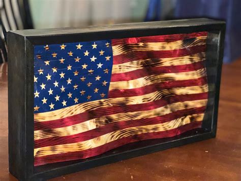 Custom Wavy Wooden Flag Etsy