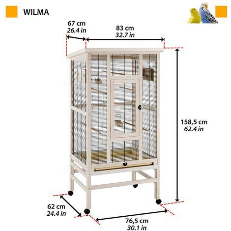 Ferplast WILMA Volière en bois FSC pour canaris perruches et oiseaux