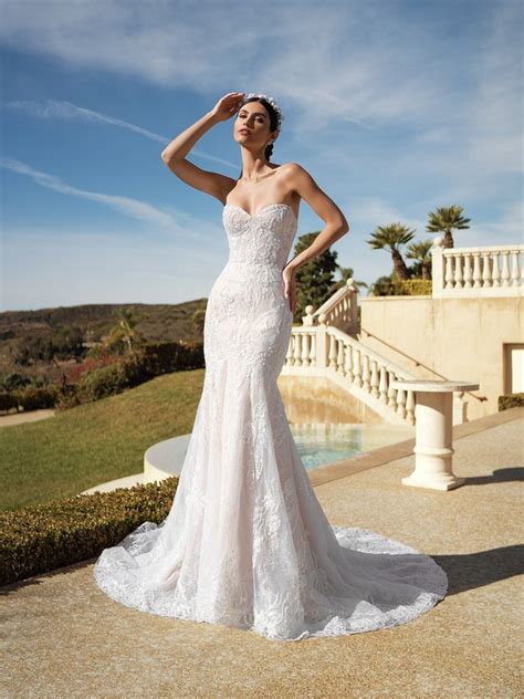 Strapless Beaded Tulle Sweetheart Mermaid Wedding Dress