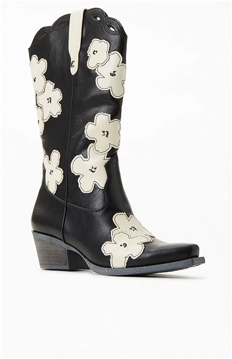 Circus By Sam Edelman Black White Flower Jill 2 Cowboy Boots Lyst