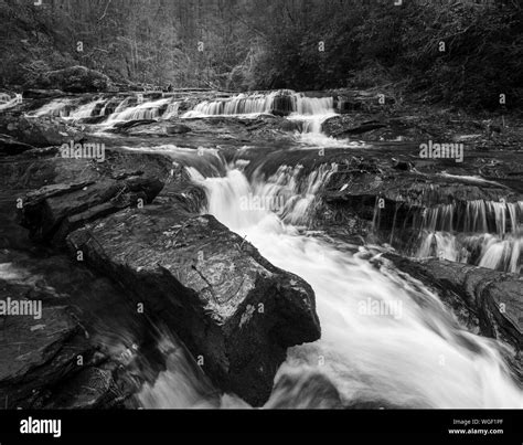 Water Flowing Around One Of The Many Large Rock Formations Along Big