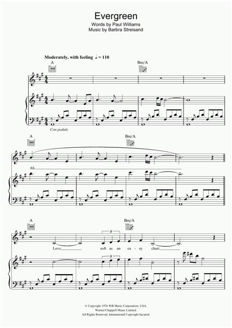 Evergreen Piano Sheet Music | OnlinePianist