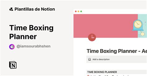 Time Boxing Planner Plantilla De Notion