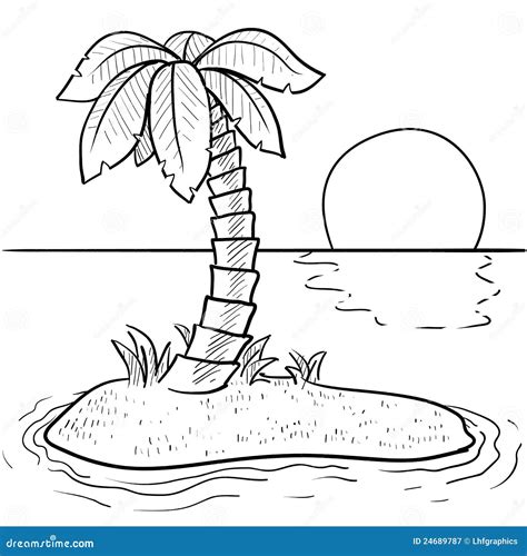 Tropical Island Vector Stock Vector Illustration Of Isolated 24689787