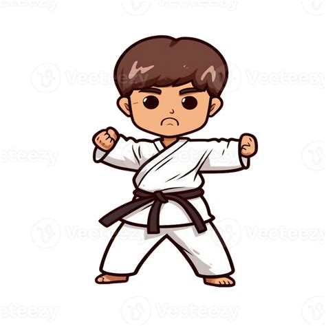 Playful Colorful Taekwondo Characters, Engaging Cartoon Illustrations ...