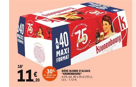 Promo Bi Re Blonde D Alsace Kronenbourg De R Duction Imm Diate Chez E Leclerc Icatalogue Fr