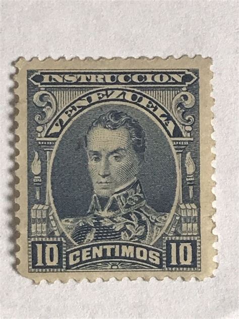 Venezuela Revenue Instruccion Stamp Simon Bolivar Centimos Mint