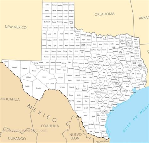 Texas County Map With Cities