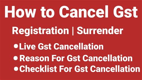 How To Cancel Gst Registration Live Gst Cancellation Reason For Gst