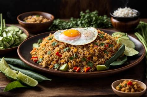 Premium Ai Image Indonesian Fried Rice With Tempting Sunnysideup Egg