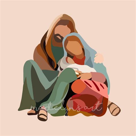 Holy Family DIGITAL Art Print Catholic Art Digital Drawings - Etsy