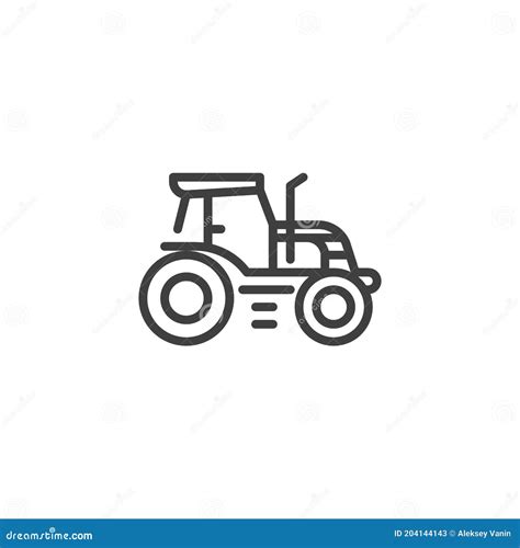 Tractor Line Icon Stock Vector Illustration Of Vehicle