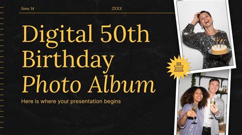 Digital 50th Birthday Photo Album | Google Slides and PPT