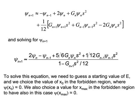 Numeric Solutions of the Schrödinger equation