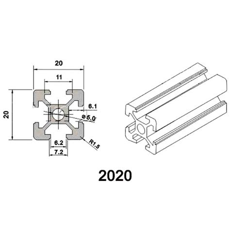 Perfil TSLOT 2020 3MTS ROLL CNC