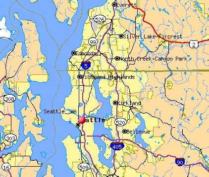 Seattle WA Map. Seattle Washington USA Street Map