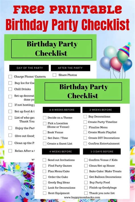 Party Planning List