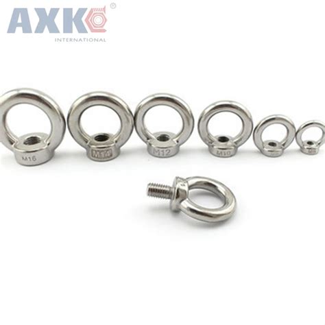 AXK 20pcs Lots M10 18 304 Stainless Steel Lifting Eye Bolts Round Ring