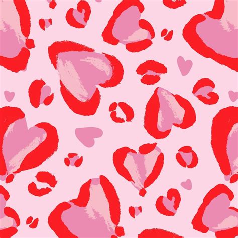 Leopard Pattern Seamless Vector Print Valentine S Day February Th