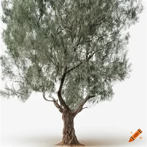 Realistic Olive Tree On White Background