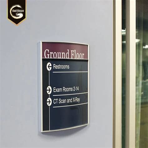 Gs Aluminum Changeable Wayfinding Directional Sign Board Interior Wall