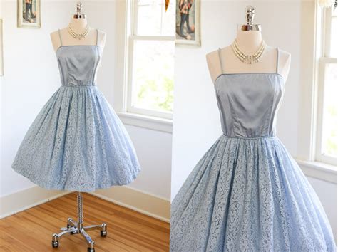 Vintage 1950s Party Dress Cinderella Blue Pastel Satin - Etsy