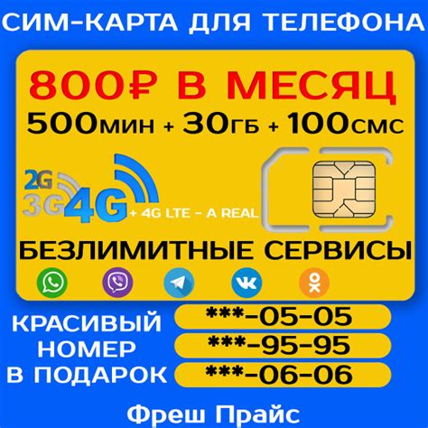 СИМ-КАРТА ДЛЯ ТЕЛЕФОНА+2я сим карта в подарок! 500 мин. + 30 ГБ + 100 ...