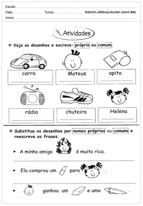 Atividades de Português 3º ano Para Imprimir