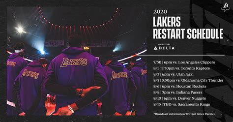 Lakers official 8 game schedule : r/lakers