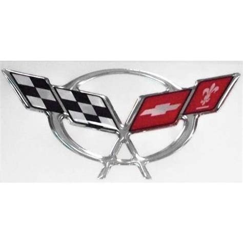 Corvette Steering Wheel Emblem, Domed Chrome, 1997-2004