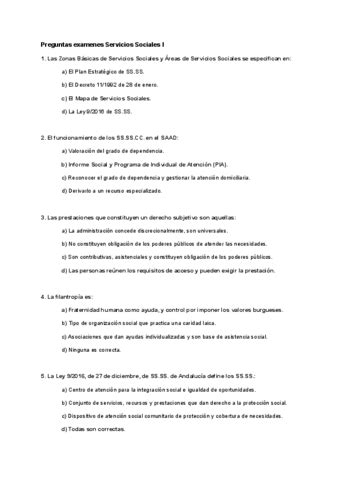 Examenes De Otros Anos Servicios Sociales I 4 Pdf