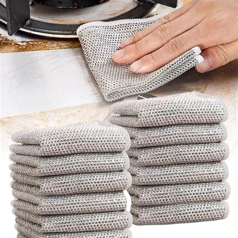 12pcs Non Scratch Wire Dishcloth For Wet And Dry Non Scratch Steel Wool