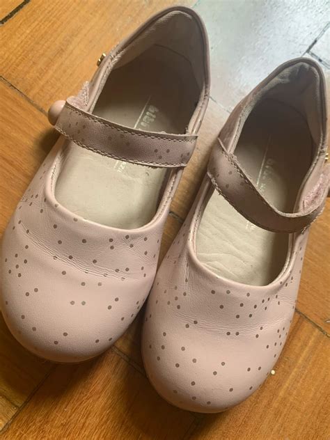 Sapato Boneca Nude E Bolinha Dourada