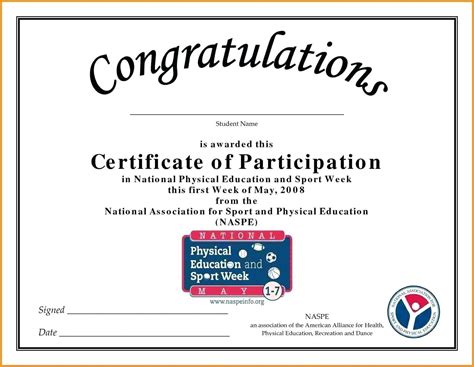 Free Printable Certificate Of Participation Templates