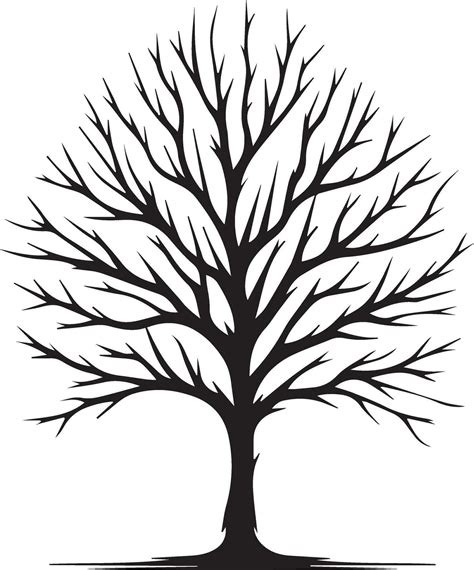 Naked Tree Vector Silhouette Black Color 36286057 Vector Art At Vecteezy