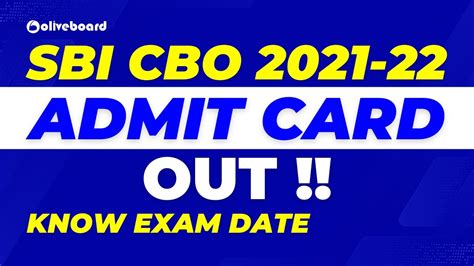 SBI CBO Admit Card 2021 22 OUT SBI CBO Exam Date 2021 22 YouTube