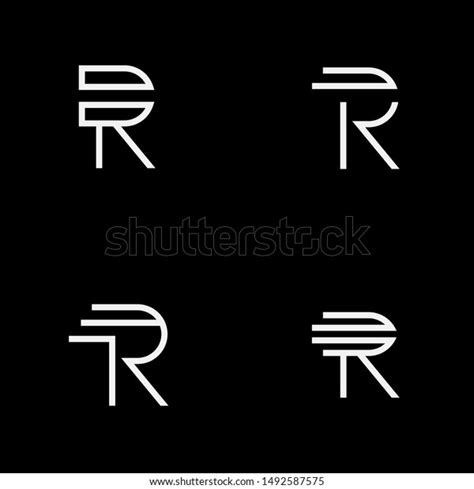 Letter R Line Logo Design Universal Stock Vector Royalty Free