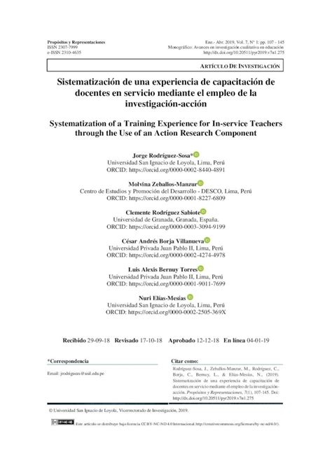 Pdf Sistematizaci N De Una Experiencia De Capacitaci N De