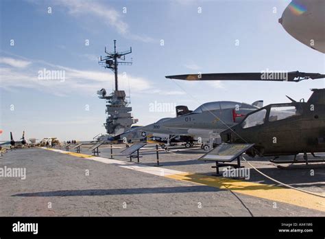 US Navy Aircraft Carrier USS Lexington Now A Floating Museum Moored In