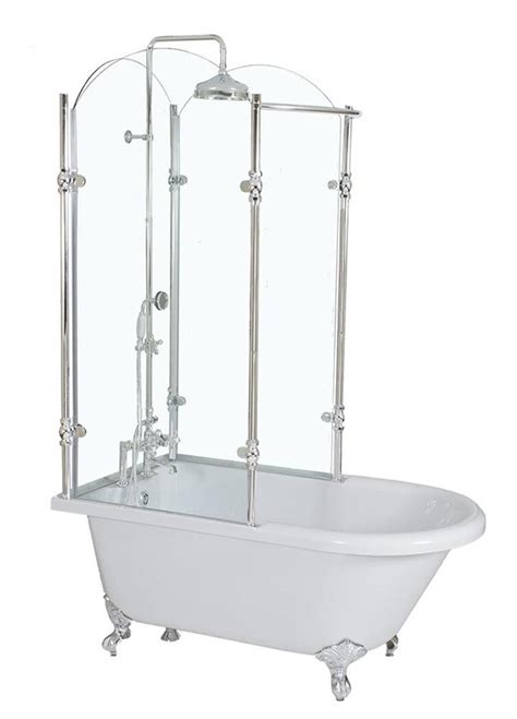 Oasis 59 Extra Wide Clawfoot Shower Tub With Glass Shower Enclosure