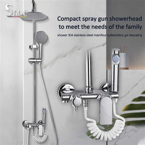 SRUE Hot And Cold May Faucet Shower Set Para Banyo SetStyle Lightweight Button Keys Sa Hose At