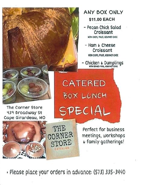 The Corner Store Box Lunch Special Cape Girardeau Area Chamber Of