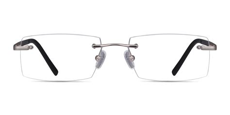 Collector Rectangle Silver Rimless Eyeglasses Eyebuydirect