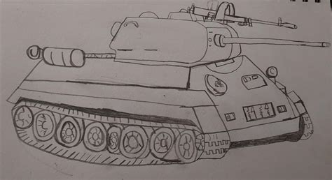 T34 Tank drawing by drawerofthings23 on DeviantArt