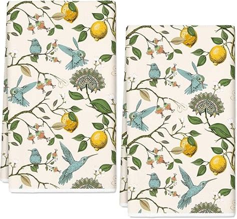 Amazon Jarthenaamcs Summer Kitchen Towel Vintage Lemon Birds Dish